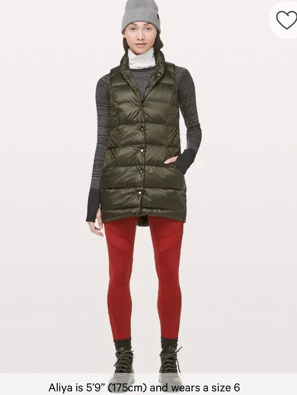 💋lululemon athletica Olive Quilted Down Vest size 6